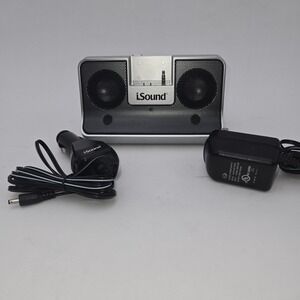 iSound DGIPOD-985 Portable Speaker Dock for iPod w/ AC Adapter & Car Charger
